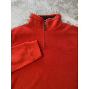 Vintage Gap Sweater Mens Sz L Red Fleece 1/4 Zip Pullover Mock Neck Warm Y2K '02